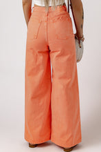 Load image into Gallery viewer, Orange Acid Wash High Waist Wide Leg Jeans
