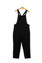 Load image into Gallery viewer, Black Adjustable Buckle Straps Cropped Jumpsuit
