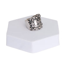 Load image into Gallery viewer, Burnished Silver Metal Boho Cross Ring
