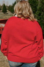 Load image into Gallery viewer, Fiery Red Merry Graphic Christmas Plus Size Sweater
