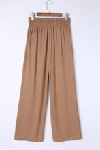 Load image into Gallery viewer, Brown Drawstring Elastic Waist Casual Wide Leg Pants
