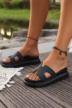 Load image into Gallery viewer, Beige Cutout Design Open Toe Platform Slippers (Run Small, Size Up)
