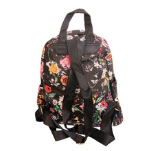 Load image into Gallery viewer, Black Leather Floral Backpack

