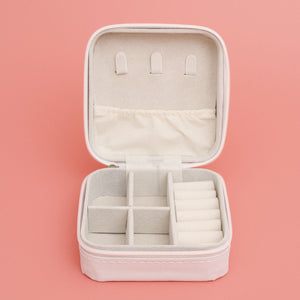 White Travel Jewelry Box Organizer for Women