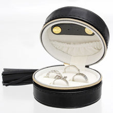 Load image into Gallery viewer, Black Travel Round Jewelry Box Organizer for Women

