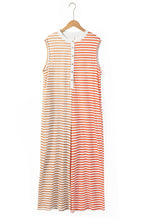 Load image into Gallery viewer, Orange Stripe Oversized Buttoned Front Sleeveless Wide Leg Jumpsuit
