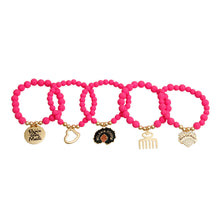 Load image into Gallery viewer, Matte Fuchsia Black Girl Magic Charm Bracelets
