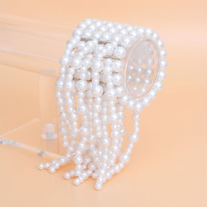 Bracelet White Pearl Fringe Stretchy for Women