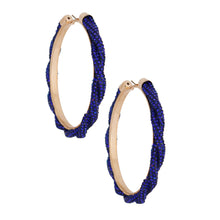 Load image into Gallery viewer, Royal Blue Twisted Stone Hoops
