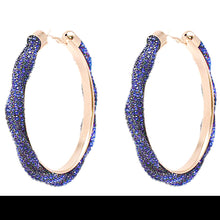 Load image into Gallery viewer, Royal Blue Twisted Stone Hoops
