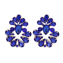 Load image into Gallery viewer, Stud Royal Blue Teardrop Gold Earrings for Women
