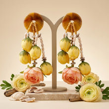 Load image into Gallery viewer, Oversized Yellow Faux Flower Tropical Earrings
