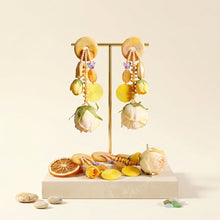 Load image into Gallery viewer, Yellow Oversized Flower Butterfly Drop Earrings
