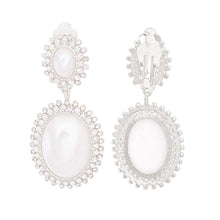 Load image into Gallery viewer, Clip On Silver Medium Pearl Halo Earring for Women
