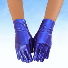 Load image into Gallery viewer, Royal Blue Metallic Formal Short Gloves ZPB SGRHO
