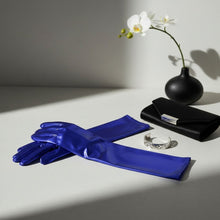 Load image into Gallery viewer, Royal Blue Metallic Formal Long Gloves ZPB SGRHO
