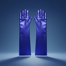 Load image into Gallery viewer, Royal Blue Metallic Formal Long Gloves ZPB SGRHO
