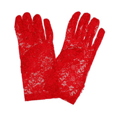 Load image into Gallery viewer, Red Lace Short Formal Gloves DST for Women
