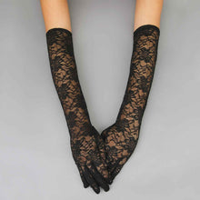 Load image into Gallery viewer, Black Lace Long Formal Gloves for Women
