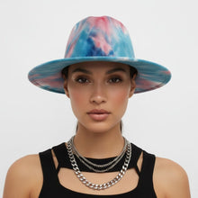 Load image into Gallery viewer, Fedora Blue and Pink Tie Dye Fashion Hat for Women
