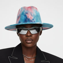 Load image into Gallery viewer, Fedora Blue and Pink Tie Dye Fashion Hat for Women
