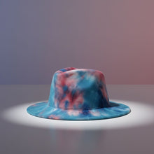 Load image into Gallery viewer, Fedora Blue and Pink Tie Dye Fashion Hat for Women
