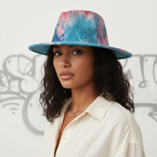 Load image into Gallery viewer, Fedora Blue and Pink Tie Dye Fashion Hat for Women
