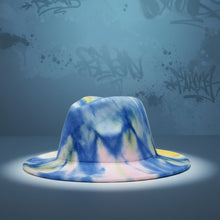 Load image into Gallery viewer, Fedora Blue Pink Yellow Tie Dye Fashion Hat for Women

