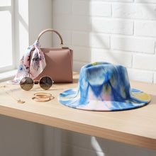 Load image into Gallery viewer, Fedora Blue Pink Yellow Tie Dye Fashion Hat for Women
