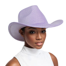 Load image into Gallery viewer, Cowboy Hat Iridescent Striped Lavender Hat
