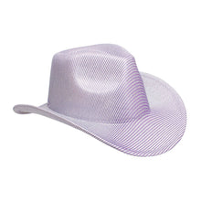 Load image into Gallery viewer, Cowboy Hat Iridescent Striped Lavender Hat
