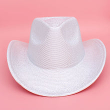 Load image into Gallery viewer, Cowboy Hat White Iridescent Stripe Fashion Hat
