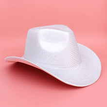 Load image into Gallery viewer, Cowboy Hat White Iridescent Stripe Fashion Hat
