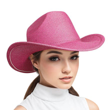 Load image into Gallery viewer, Cowboy Hat Fuchsia Glittery Rodeo Style for Women
