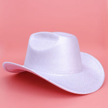 Load image into Gallery viewer, Cowboy Hat White Metallic Finish Fashion Hat

