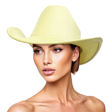 Load image into Gallery viewer, Cowboy Hat Yellow Metallic Finish Fashion Hat
