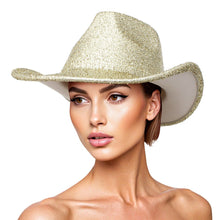 Load image into Gallery viewer, Cowboy Hat Gold Metallic Glittering Fashion Hat

