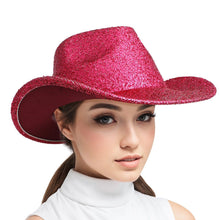 Load image into Gallery viewer, Cowboy Hat Red Metallic Glittering Fashion Hat Women

