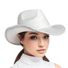 Load image into Gallery viewer, Cowboy Hat Silver Metallic Glittering Fashion Hat
