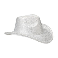 Load image into Gallery viewer, Cowboy Hat Silver Metallic Glittering Fashion Hat
