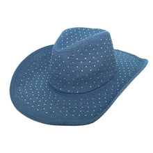 Load image into Gallery viewer, Cowboy Hat Denim Rhinestone Cowgirl Fashion Hat
