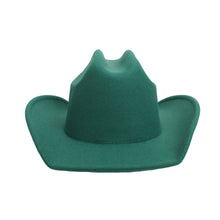 Load image into Gallery viewer, Cowboy Hat Green Felt Western Fashion Hat
