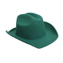 Load image into Gallery viewer, Cowboy Hat Green Felt Western Fashion Hat
