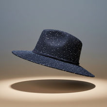 Load image into Gallery viewer, Cowboy Hat Navy Blue Sequin Embroidery Panama Hat
