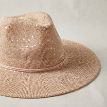 Load image into Gallery viewer, Cowboy Hat Pale Pink Sequin Embroidery Panama Hat
