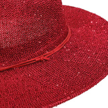 Load image into Gallery viewer, Cowboy Hat Red Sequin Embroidered Panama Hat
