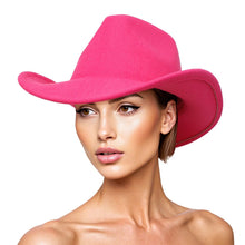 Load image into Gallery viewer, Cowboy Hat Fuchsia Pinched Cowgirl Fashion Hat
