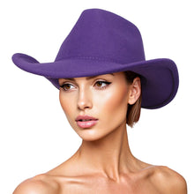 Load image into Gallery viewer, Cowboy Hat Purple Pinched Cowgirl Fashion Hat
