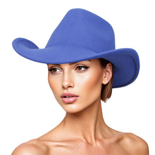 Load image into Gallery viewer, Cowboy Hat Royal Blue Pinched Cowgirl Fashion Hat
