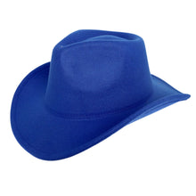 Load image into Gallery viewer, Cowboy Hat Royal Blue Pinched Cowgirl Fashion Hat
